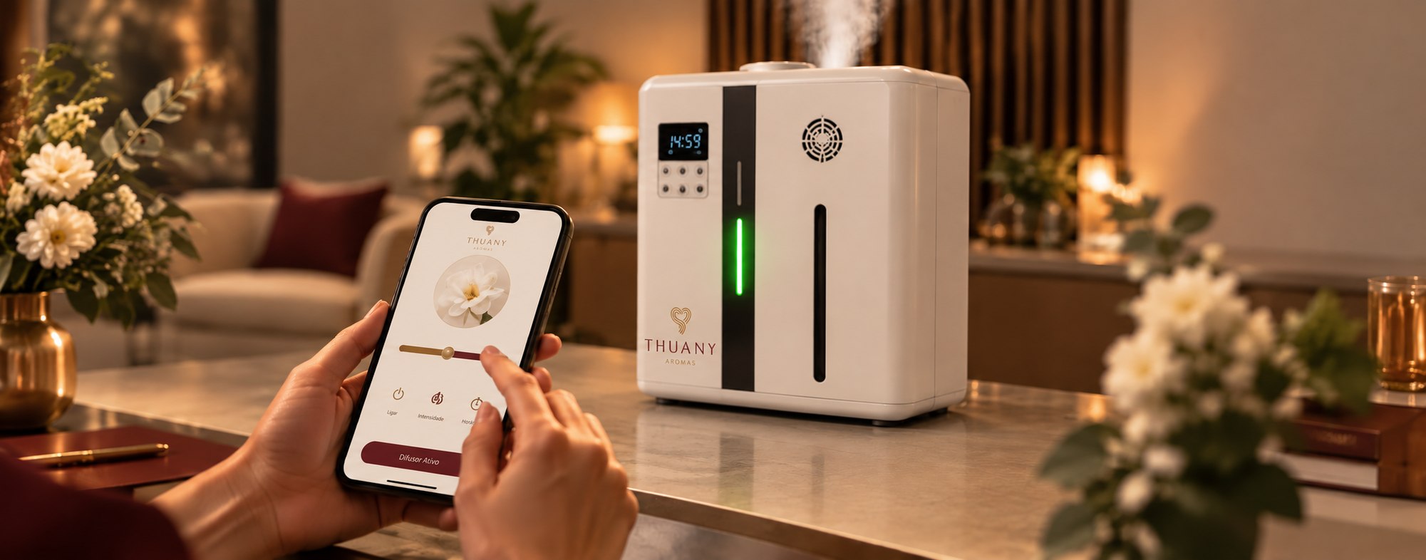 Máquina Thuany controlada por aplicativo via Bluetooth